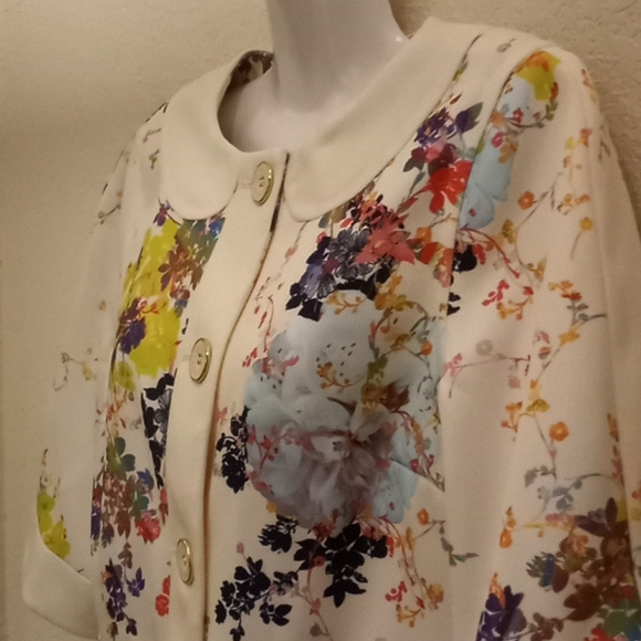 Ted Baker Zohe Summer Bloom Canvas Crop Jacket - Picture 8 of 17